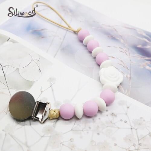DIY Silicone Baby Pacifier Clip Colorful Pacifier Chain Nipple Holder Baby Teething Soother Chew Toy Dummy Clips Childens Goods