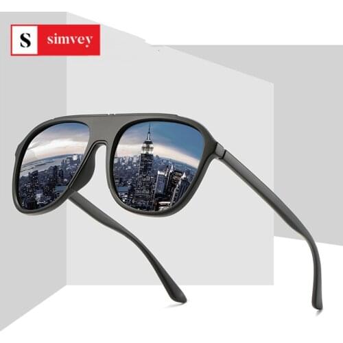 Simvey Classic Oversized Sunglasses Vintage Men Polarized Driving Sunglasses Plus Size TR90 Pilot Sun Glasses