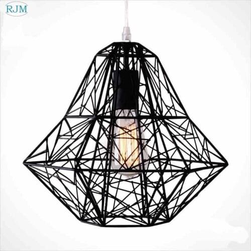 Modern American Vintage Square Pendant Lamps Creative Loft Iron Lampshade Pendant Light for Living Room Restaurant Bar cafe