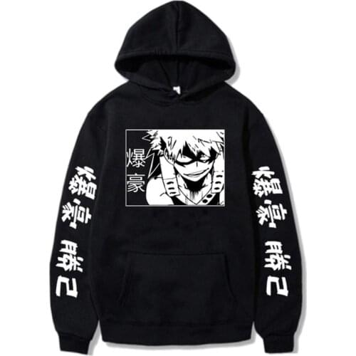 My Hero Academia Bakugou Katsuki Tracksuit Print Autumn and Winter Holiday Men/Women Pure Cotton Fleece Hooded Streetwear