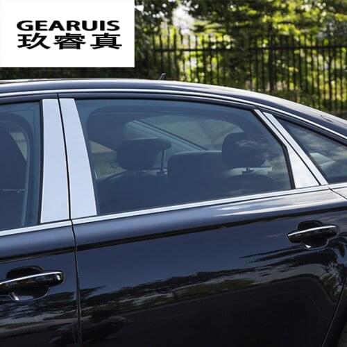 Car Styling Window B-pillars Decorative Cover Sticker stainless steel For Audi A6 C7 2012-2018 Trim auto Accessories