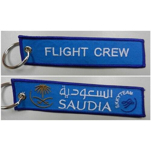 Flight Crew Saudia Arabian Airlines Fabric Key Chain Aviation Tags
