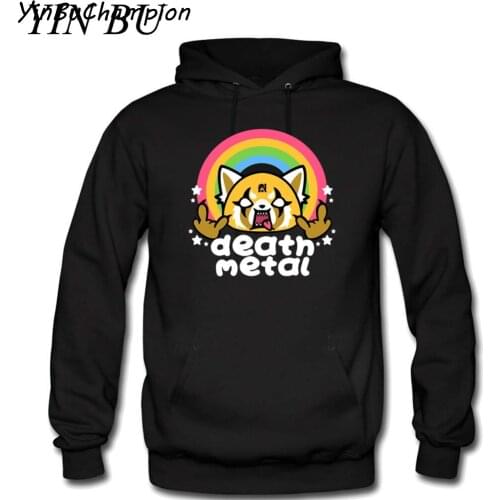 Death Metal Aggretsuko Aggressive Retsuko Mens 3D Printed Hoodies Men Streetwear Harajuku Hip Hop Outdoor Tracksuit Pullover