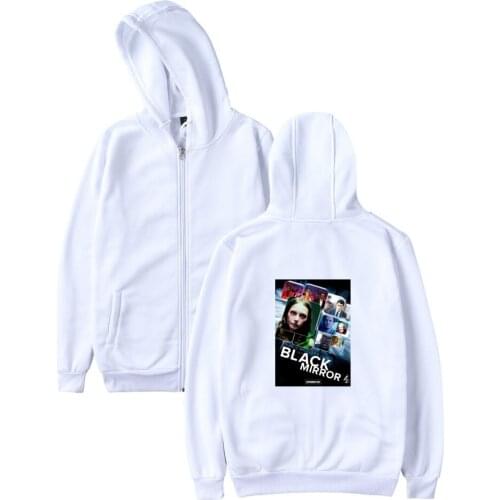 2020 New white Mirror Zipper Sweatshirt Hoodies Casual Harajuku Jacket Coat 4xl Clothes Men/women Long Sleeve High Quality tops