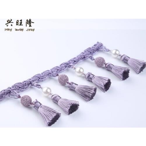 XWL 10M/Lot Pearl Beads Curtain Lace Trim DIY Sewing Drapery Sofa Lamp Decorative Lace Ribbon Tassel Fringe Curtain Accessories