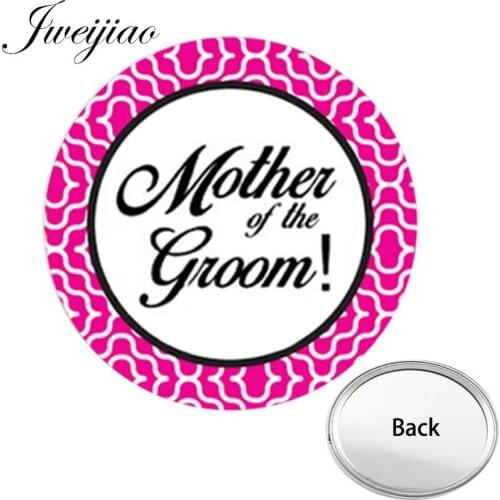Youhaken Mother of the Groom One Side Mini Pocket Mirror Wedding Gifts Portable Makeup Vanity Hand Travel Purse Mirror
