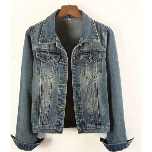 Chaqueta Vaquera Mujer 2021 New Spring Slim Blue Denim Jacket Women Single-breasted Plus Size Female Outwear Jaqueta Jeans 4XL