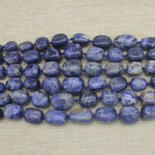 10-15MM 18Pcs/Lot 100% Natural Blue Pattern Stone Jewellery Accessories Findings Jewelry Loose Beads