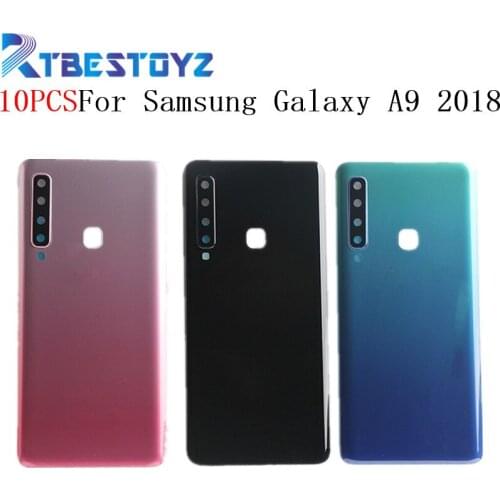10PCS/Lot Back Glass Battery Cover Housing+Camera Lens For Samsung Galaxy A9 2018 A920