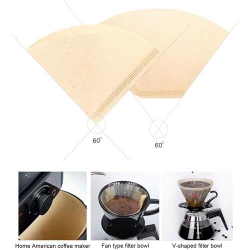 100Pcs V-shaped Coffee Filters Natural Unbleached Powder Drip Disposable Paper Coffee Filters Natural Unbleached Powder Drip Dis