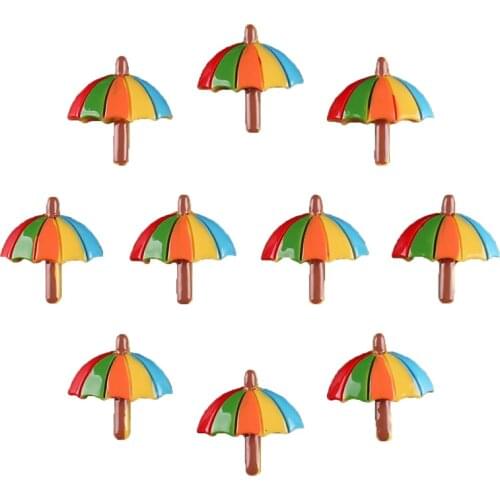 50pcs Tropical Summer Beach Umbrella 3D Flatback Resin Scrapbooking Hair Bow Center Crafts Embellishment Cabachons
