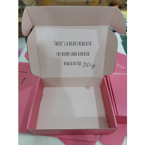 500pcs Custom logo size Kraft Corrugated paper box Printed logo mailer shipping boxes Packaging T-shirt Underwear Baby clothing