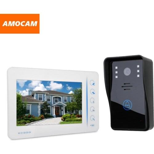 7" Color Touch Monitor Video door phone Intercom Doorbell System IR Night Vision Camera support 4 Channel CCTV Camera