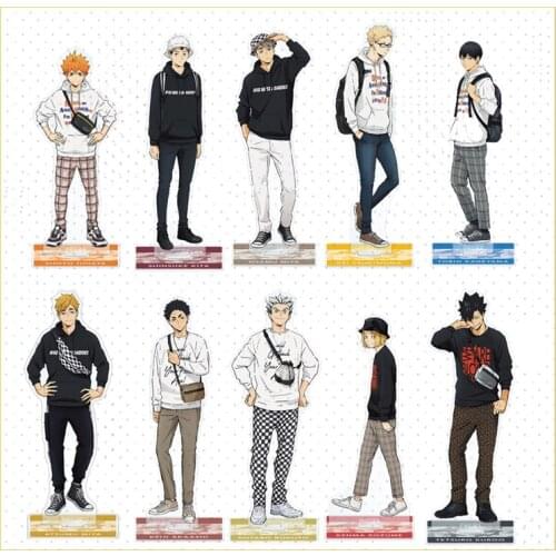 Anime Haikyuu!! Hinata Shoyo Tobio Kageyama Kei Tsukishi Acrylic Figure Stand Display Model Plate Table Decor Collection Gifts