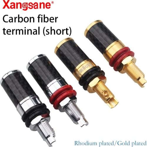 Xangsane red copper carbon fiber gold-plated/rhodium-plated HiFi audio terminal (short) 4pcs/set