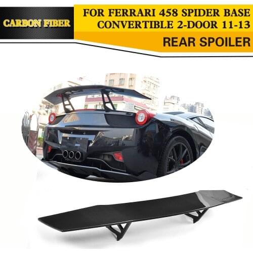 Carbon Fiber Car Rear Trunk Spoiler Wing for Ferrari 458 Spider Base Convertible 2 Door 2011-2013