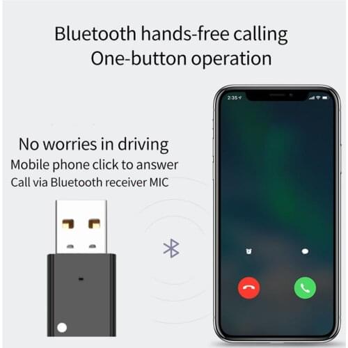 Bluetooth 5.0 Car USB Receiver Music Audio Receiver Transmitter Wireless Adapter Phone Handsfree Call Speaker For Car, Amplifier