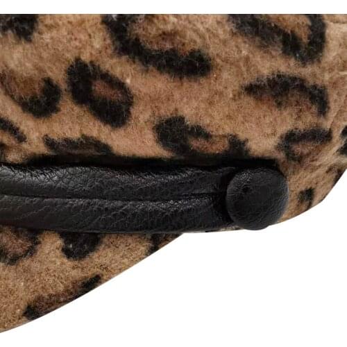 2020 New Women Leopard Print Beret Female Flat Flat Cap Hats For Women Newsboy Cap British Style Beret Spring Autumn Style