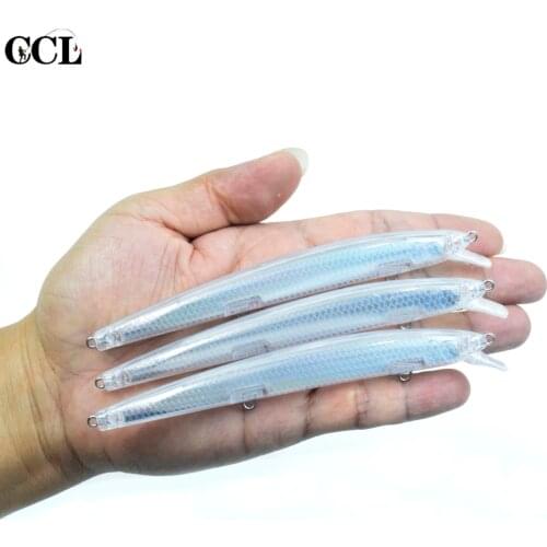 CCLTBA 5pcs/lot 13.5cm 13g Floating Minnow Unpainted Baits Wobblers Inner Laser Transparent Body DIY Fishing Lures Tackle