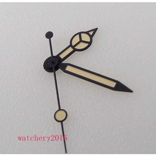 Black Second hands Black edge yellow Watch Hands Luminous for NH35 Movement
