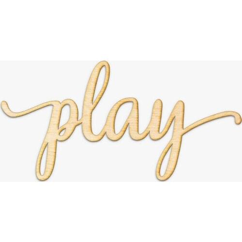 Wood Sign Art, Playroom Wall Decor, Wood Play Sign, Kid Room Wall Decor, WScript Play Wood Sign - ooden Typography, Cursive Wood