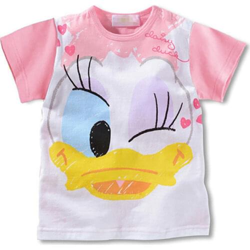 New Summer Vogue Print Children T-shirt Short Sleeve O-neck T shirt Baby Gilrs Casual Tshirt Kids Clothing 1-7Years