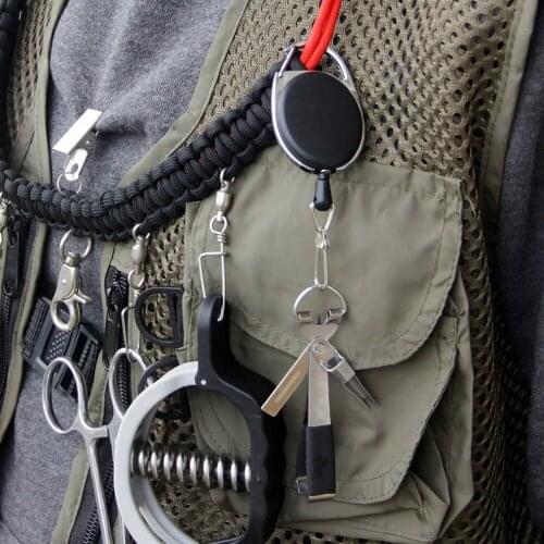 EDC Retractable Badge Reel Clip Anti-theft Anti-lost Keychain Elastic Buckle Key Hanging Key Ring Hanging Telescopic Keychain