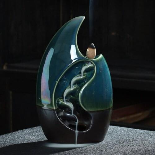 High mountain and running water come and go back-flow incense burner ceramic incense burner home decoration accessories modern