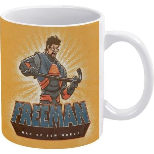 Freeman White Mug 11 Oz Funny Ceramic Coffee/Tea/Cocoa Mug Unique Gift Freeman Half Life Half Life Masters of Univers He Man Mas