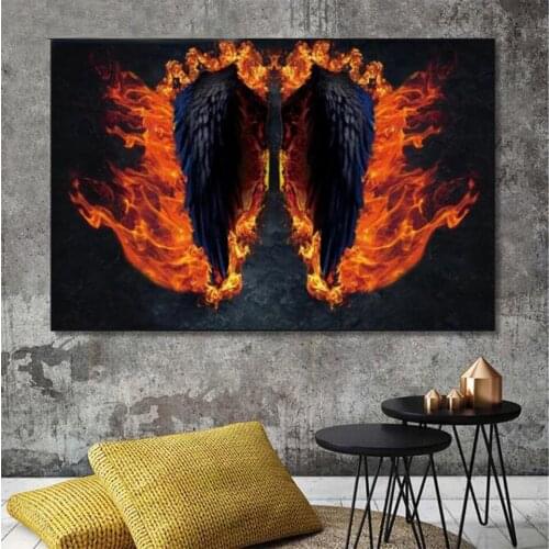 Angel Wings diamond painting full Square,Resin Round diamond embroidery mosaic art diamond Puzzle Black Feather fire,EE1823