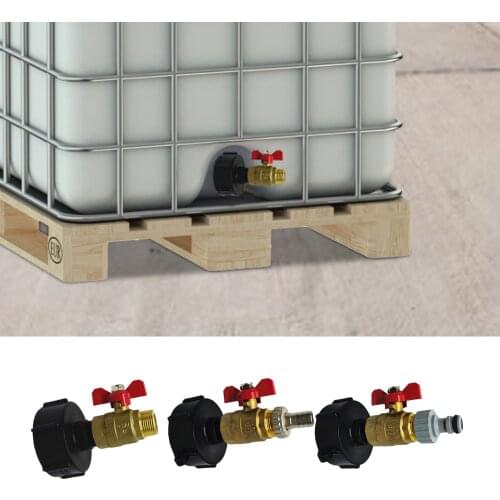 Metal Durable IBC Tank Tap Adapter S60x6 Coarse Thread Connector Garden Water Connectors Water Cube Replacement Valve Fitting