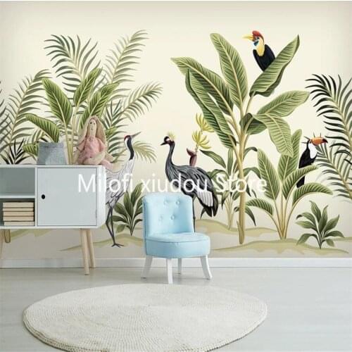 Milofi custom 3D wallpaper mural medieval tropical rainforest plant landscape living room bedroom background wall decoration wal
