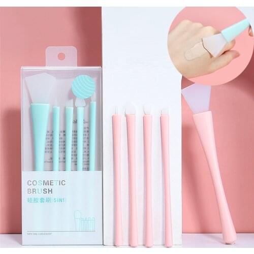 Silicone Makeup Brushes Set 5Pcs Eye Shadow Eyeliner Blending Mask Adjusting Stick Homemade Mask Mud Brush Makeup Tools