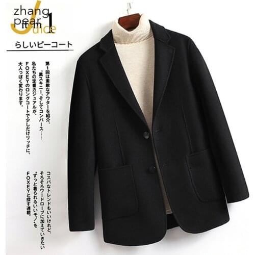 New Fashion Mens Coats Jackets Male One Piece Blazer Top Wool Blends Suit Men Jacket Casual Coat Solid Blazer Jacket Plus Size