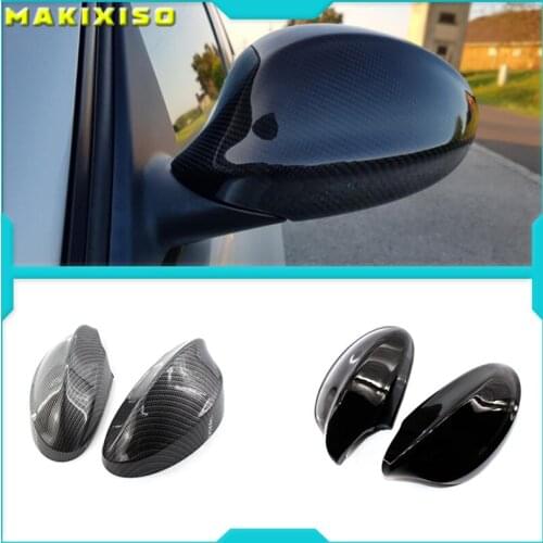 NEW Car Rear-View Side Mirror Cover For BMW 1 3 Series E81 E82 E87 E88 E90 E91 E92 E93 Carbon fiber pattern Replacement Covers