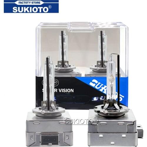 SUKIOTO OEM Quality 55W D3S 6000K Car Headlight Bulbs 35W D1S 8000K 5000K 4300K Auto Light Bulb With Metal Bracket Protection