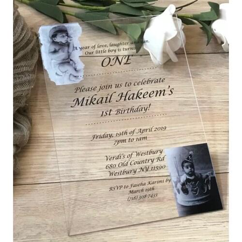 First Birthday Acrylic Invites,10pcs Acrylic Graduation Invitation,Free Shipping,Custom Baby Shower Invitation,Kids Invitations