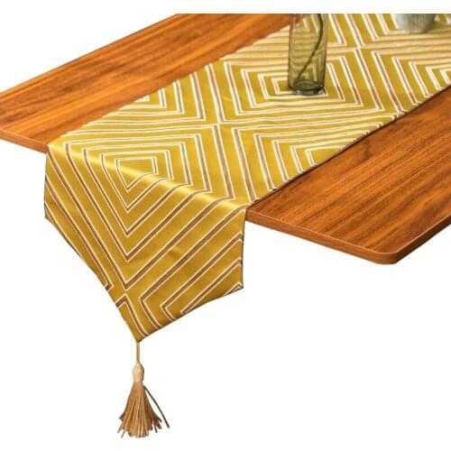 Luxury Table Runner Jacquard Table Cloth With Tassels For Dinning Table Wedding Party Christmas Tablecloth Decoration