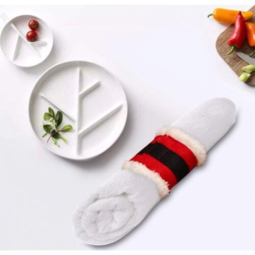 Christmas Belt Buckle Napkin Set Christmas Table Decoration Dining Eating Napkin set Machine Washable Holiday Decoration