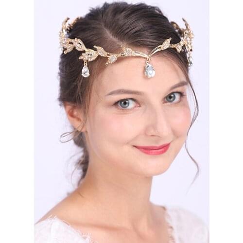 Chic Bohemian Bridal Crown Shiny Rhinestones Headdress Wedding Hair Accessories Festival Headband for Elegant women Decoration