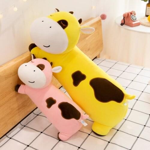 Lovely Creative Milk Cow Plush Pillow Toys Soft Stuffed Cartoon Animal Cattle Doll Bedroom Sleeping Pillow Cushion