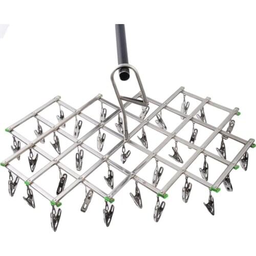 10/16/20/35 Clips Foldable Clothes Rack Hanger Airer Stainless Steel Underwear Sock Flat Head Rust Resistant Strong Grip Clip