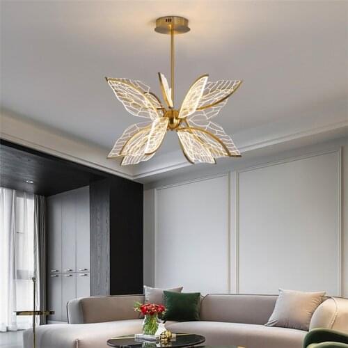Nordic Modern Butterfly Pendant Light Creative Acrylic Wing Led Lamps for Living Room Bedroom Kitchen Hall Decor Pendant Lights