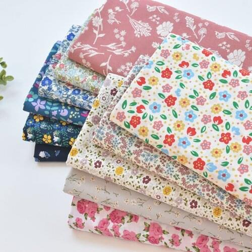 Printed fabric cotton yarn patchwork dress shirt children clothes fabric DIY bag doll 1meter