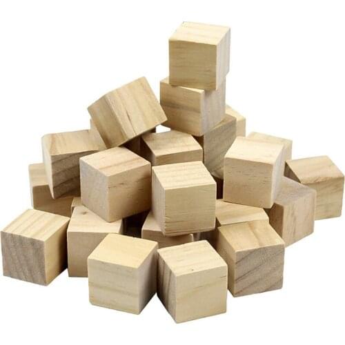 Solid Wood Cube Wooden Block Bright Assemblage Block Early Educational Early Learning Toys For Kids Children