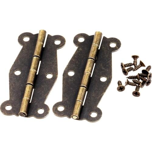 2Pc 51x24mm Antique Box Hinge Vintage Butterfly Door Hinges Jewelry Gift Box Retro Decorative Furniture Hardware Accessories