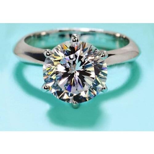 Fashion Women Solitaire 7mm Stone Cz 5A Zircon stone 925 Sterling silver engagement Wedding Band Ring Sz 4-10 Gift