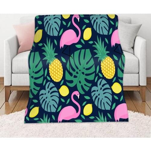 Winter Body Keep Warm Blanket Green Plants Flower Pattern Living Room Sofa Bedroom Bed Printed Flannel Blanket Nap Large Thicken