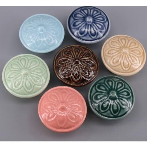 1PCS Ceramic 38mm Cupboard Knob Kitchen Cabinet door Handle European drawer pulls Dresser Knobs Kids Room furniture handles