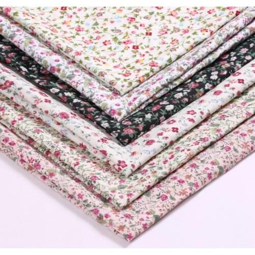 100*150cm New Pastoral Floral Polyester Poplin Fabric DIY Childrens Wear Cloth Make Bedding Quilt Decoration Home